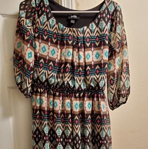 Multi-color Print Dress